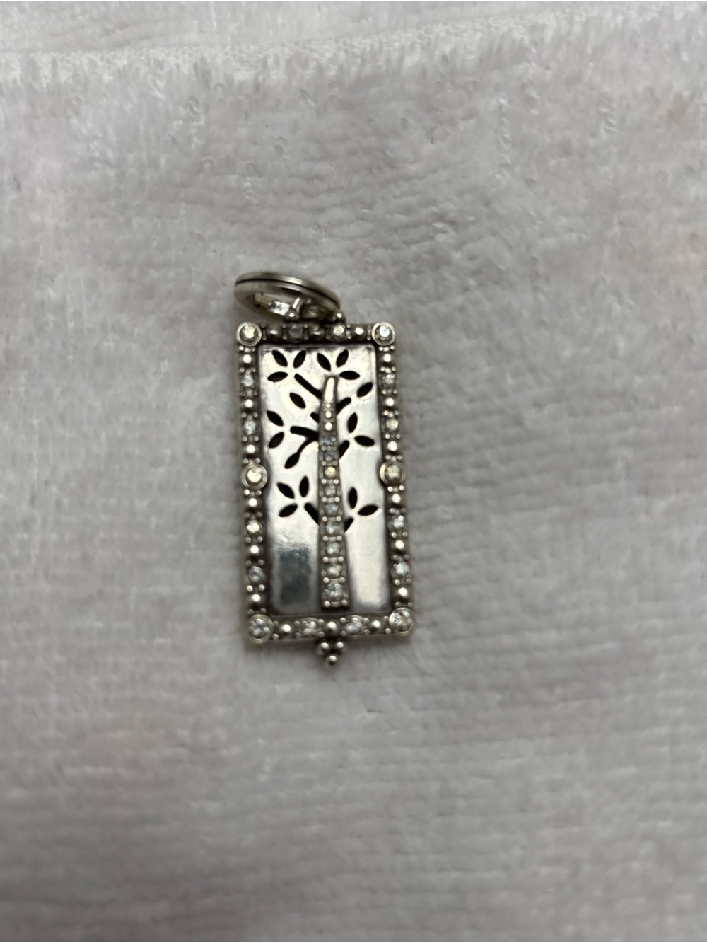 Brighton Silver Tree of Life Rectangular Pendant Charm
